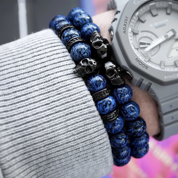 SKELETON HD • Blue Seahawk Spiritual Beads Bracelet Wrist Gear Accessory - Picture 2 of 4